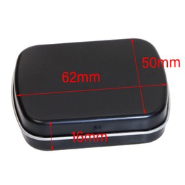 Mini Skater Metal Hinged Tin Box Rectangular Empty Small Hinged Tins Containers Storage Case for Pills Candies and Bead Earring Necklace Bracelet Jewelry Craft, Matte Black (4)