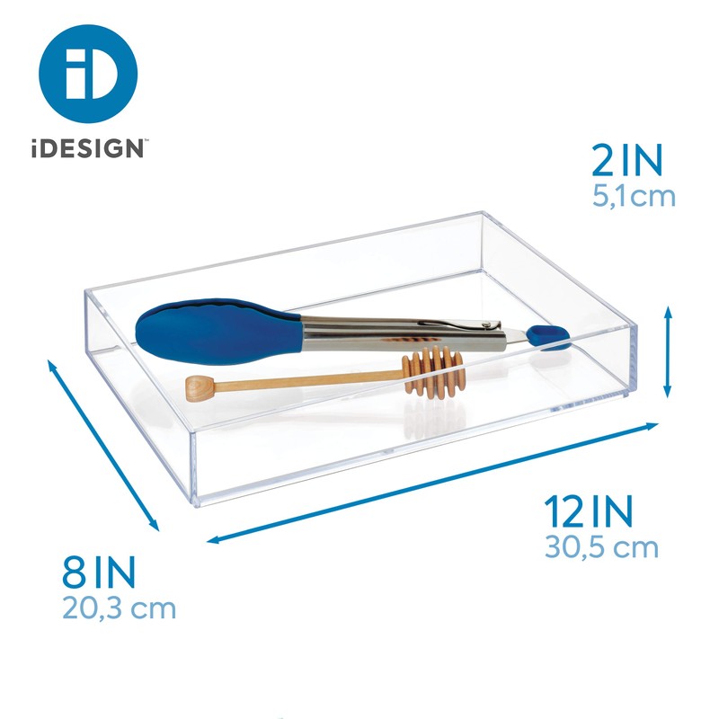 iDesign Clear Drawer Organizer, Plastic Tray for Makeup Storage on