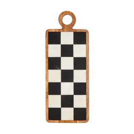 Mud Pie Checkered Wood Board, 21" x 8"