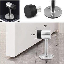 Wall Mounted Door Stopper, Door Stopper, Stainless Steel Door Stopper, Wall Door Stopper for Door Handle, Door Holder, Wall Mounted Door Stop, Mounting Material for Floor or Wall