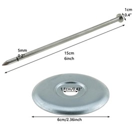 LUORNG 8PCS 6 Inch Silver Stainless Steel Patio Mat Stakes Fixed Carpet Holder with Fixing Washers Suitable for Caravan Mat Tent Awnings