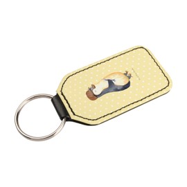 Mr. & Mrs. Panda Rectangular Keyring "Wenn Papa es nicht reparieren kann, wir am Arsch" [German Language], yellow