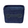 WENKO Anela Bathroom Basket Dark Blue Square Storage Basket