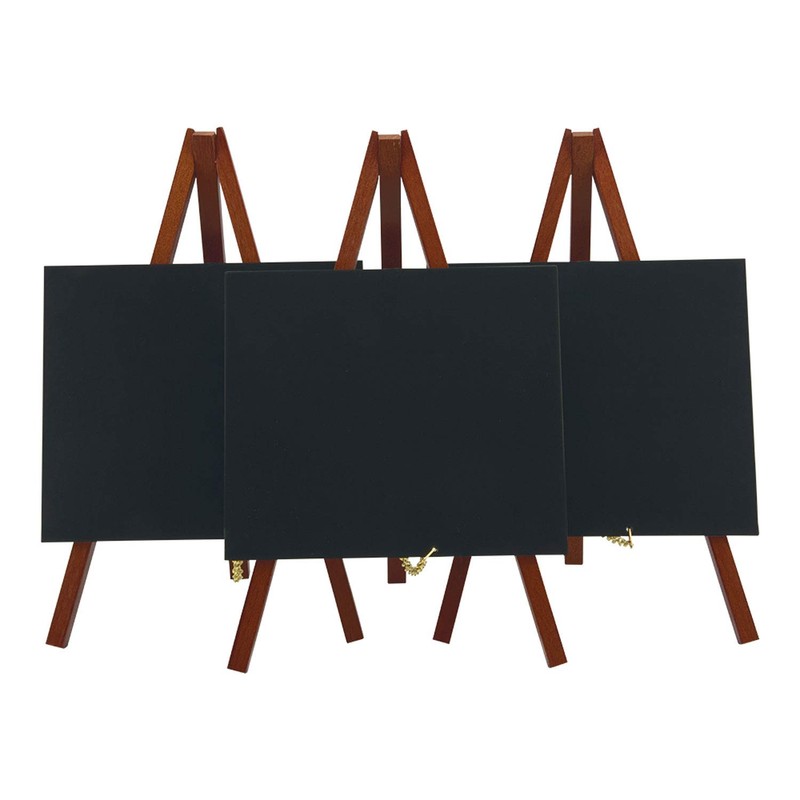 American Metalcraft MNIMKR Mini Chalkboard, Mahogany, Pack of 3