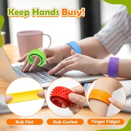 Pack of 6 Fidget Toys Snap Bracelet Children, Sensory Autism Toy, Anti Stress Autism Toy, Snap Bracelet, Fidget Squishy Toy, Anxiety ADHD Toys, Soothing for Stress Anxiety
