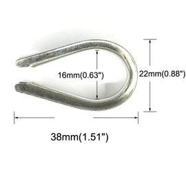 HEVERP - 22 dedales de acero inoxidable M6 para cuerda de alambre de 1/4 pulgadas de diámetro