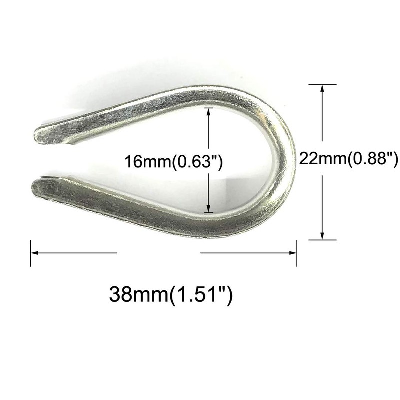 HEVERP - 22 dedales de acero inoxidable M6 para cuerda