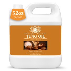 32 OZ Tung Oil for Wood Food Safe, 100% Pure Tung Oil for Wood Outdoor, Food Grade Wood Sealer, Waterproof Sealer for Wood, Wood Sealer Indoor, Tung Oil Finish, Wood Oil for Outdoor Furniture/Board
