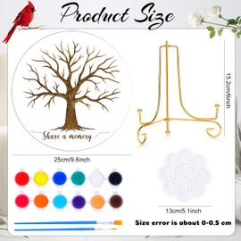 Pasimy Funeral Fingerprint Tree Share a Memory Keepsake Funeral Guest Book Alternative for Memorial Service Celebration of Life Party Game for Guest to Sign Sympathy Condolence Table Sign (Memory)