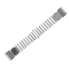 NICKSTON UK Symbols Engraved Band Compatible with Garmin Fenix 7X Solar Sapphire 6X Pro 5X Plus Fenix 3 Descent Mk1 Mk2 Mk2i Silver Stainless Steel Strap S-UKS-A26 (9" (228mm) Wrist Size)