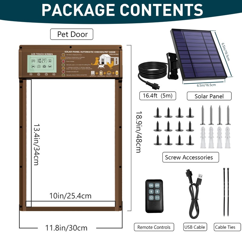 Solar Automatic Cat Door, 5 Smart Modes (Radar, Timer, Light