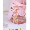[Looking] Women Keychain Cute Stylish Alphabet Key Ring Pink Initial