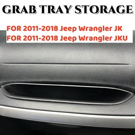 Oudesi Grab Tray Passenger Handle Storage Box for 2011-2018 Jeep JK JKU, Grab Bar Tray, Car Interior Passenger Storage Tray Organizer Grab Handle Storage