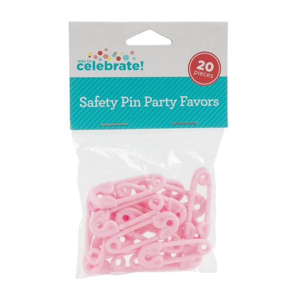 Safety Pin Girl Baby Shower Favor Charms - Pink