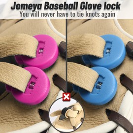 Jomeya Glove Locks, Lace Locks for Baseball Glove 8 Pack, No More Knots Required, Universal Fit for Baseball and Softball Gloves (Pink-Sky Blue)