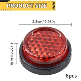 JIEHU 6 Pcs Motorcycle Reflector, Number Plate Reflector Motorbike, Mini Number Plate Reflectors for Motorcycle,Electric Vehicle,Bicycle Fenders