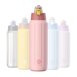 Rumiiro 600 ml Water Bottle with Filter Lid & Safety Closure, Leak-proof Water Bottle, Thermos Flask, BPA-Free with Jumping Lid for Sports, Running, School, Fitness, Children