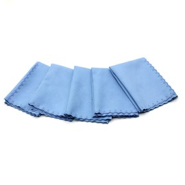 Alnicov 5PCS Universal Microfiber Polishing Cleaning Cloth for Musical Instrument Guitar Violin Piano Clarinet Trumpet Sax Blue