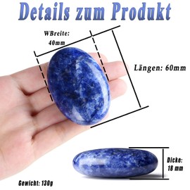 AWARDSEN 1 x 2.4 Inch Blue Sodalite Gemstones, Large, Crystal Oval Healing Crystal for Reiki Healing, Wiccan Deliveries, Balancing Meditation Accessories