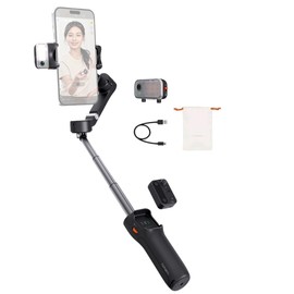 hohem Gimbal Smartphone iSteady V3,3-Achsen Gimbal Stabilisator,Magnetischer AI-Tracker Fülllicht,Abnehmbarer Controller,Built-in Extended Pole & Tripod,Foldable Gimbal für Live Streaming Vlog