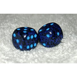 Mini Blue Speckled Dice Pair