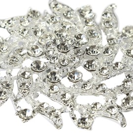 kilofly 14pc Bridal Rhinestone Crystal Flower Bouquet Corsage Wedding Brooch Pin