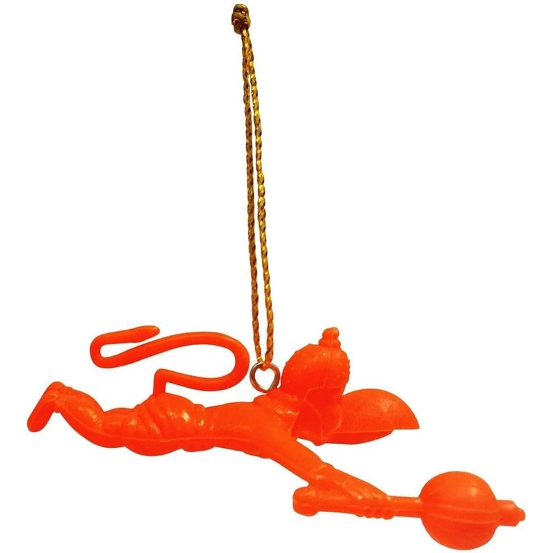 Generic Orange Flying Lord Hanuman Ji Idol Car Mirror Hanging,