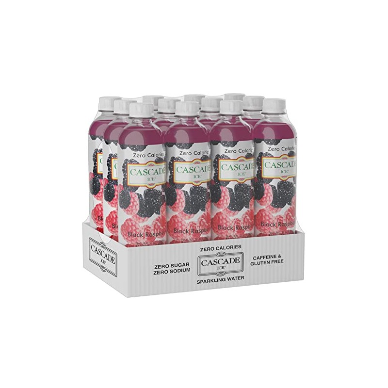 Cascade Ice Sparkling Water, Black Raspberry, 17.2 Ounce (Pack of