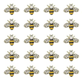 20 Pieces Bee Nail Stains, Pearl Jewellery with Diamonds, Cute Metal Jewellery, DIY Art Nail Decoration, Hand Dressing Accessories