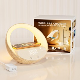 Bluetooth Speaker Wireless Charging for Bedroom, Sunrise Alarm Clock Light