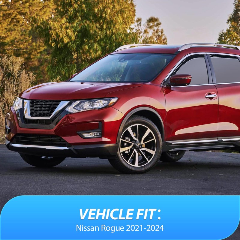 Nilight in Channel Rain Guards for Nissan Rogue 2021 2022