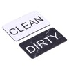 MECCANIXITY Dishwasher Magnet Clean Dirty Sign Rectangle Black White Version,