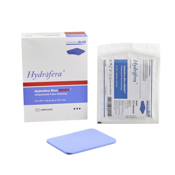 Hydrofera Hydrofera HBRS4520 Blue RDY Antibacterial Foam Dressing - Box