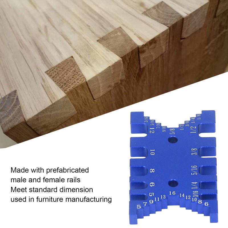 Dovetail Jig Tenon Caliper Aluminum Metric Imperial Scale Card Measuring