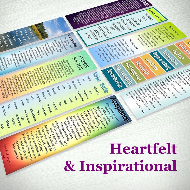 Alcoholics Anonymous/ 12 Step Recovery Laminated Bookmarks Set of 20-Sobriety