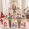 6pcs Reusable Christmas Snowman Gift Bags with Red Hat &