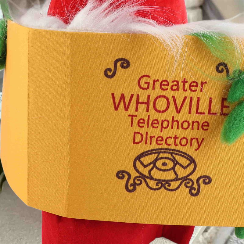 Xmas Tree Topper Funny Green Monster Hiding Behind Book Treetop
