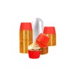 100 Pack Cupcake Liners with Lids 3.5 Oz Foil Baking