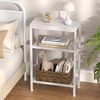 Narrow Side Table for Small Space, 3-Tier Small End Table