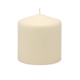 Dripless Hand Made Solid Ivory Color Pillar Candles 3" x 4" inches Tall - Wedding & Home Decoration Candles Premium Wax Set of 3
