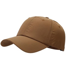 Waterproof Baseball Cap Breathable UPF50+ Caps for Men Women Outdoor Sport Adjustable Rain Quick Dry Hat Light Brown