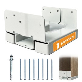 1PCS 6x6 Post Base for Concrete Heavy Duty White E-Coated 6x6 Post Bracket Anchor Adjustable Base with 1" Standoff for Deck Pergola Patio Gazebo Porch (Included Screws)