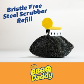 Scrub Daddy BBQ Daddy Grill Brush Head Refill - Bristle Free Steam Cleaning Scrubber - Grill Cleaning Brush Attachment with ArmorTec Steel Mesh for Grates (1 Count)