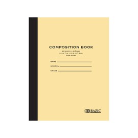BAZIC Composition Book Wide Ruled 20 Sheet Manila Cover Notebook 8.5"x7", Journal Comp Lined Notebooks for School, 1-Pack