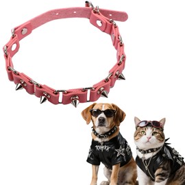 Adjustable XL Spiked Dog Collar Soft Pu Leather Rivet- Padded Spike Collar for Small Breed Dogs, Stylish & Durable Boy/Girl Big Dane Pet Collars with Safety Spikes（Black）