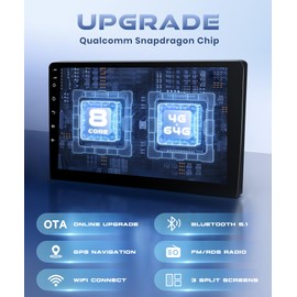 KYNNT 8-Core 4G+64G Car Radio for Ford Focus 1998-2006 with Qualcomm Snapdragon chip, Car Stereo Carplay Android Auto 3D car Model Display GPS WiFi 9 Inch IPS Touchscreen Mirror Link Camera