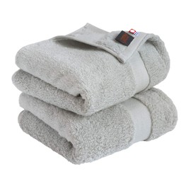 Hiorie Imabari Towel Certified Face Towel, Set of 2, Stone, Made in Japan, Finest Super Long Cotton, Instant Absorption, Thick, 100% Cotton, Hotel Specifications