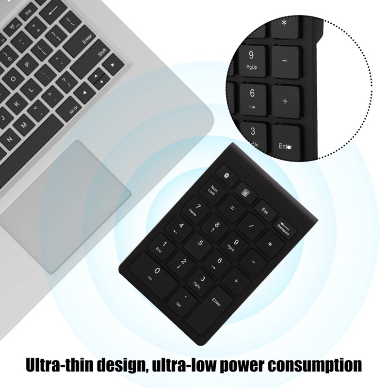 BT304 Wireless Numeric Keypad Ergonomic Ultra Thin Compatible with Bluetooth