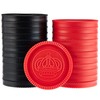 24 Jumbo Replacement Checkers - Extra Red/Black Interlocking Stackable Plastic
