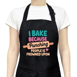 Xiynmeife Funny Aprons for Women with Pockets, Womens Aprons for Cooking Cute Chef Baking Kitchen, Baker Gifts for Mom Wife Birthday Christmas Thanksgiving Mothers Day